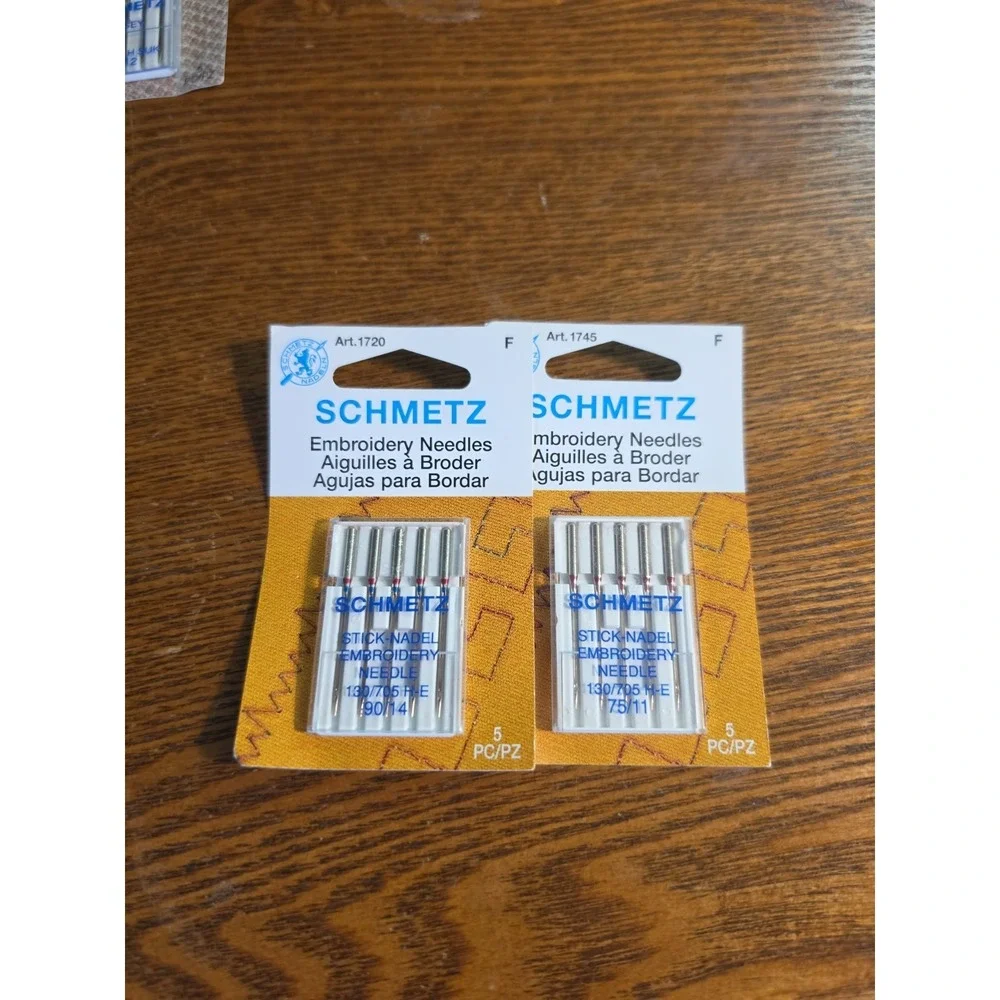 SCHMETZ 75/11 Embroidery Needles for Home Sewing Machines 2 Pack